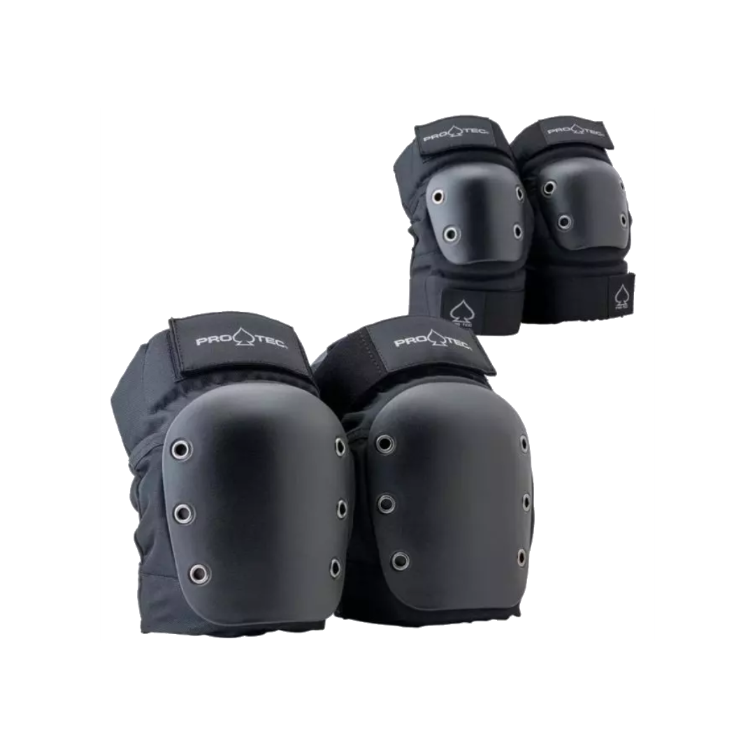 Pro-Tec Knee & Elbow Pad Set Open Black